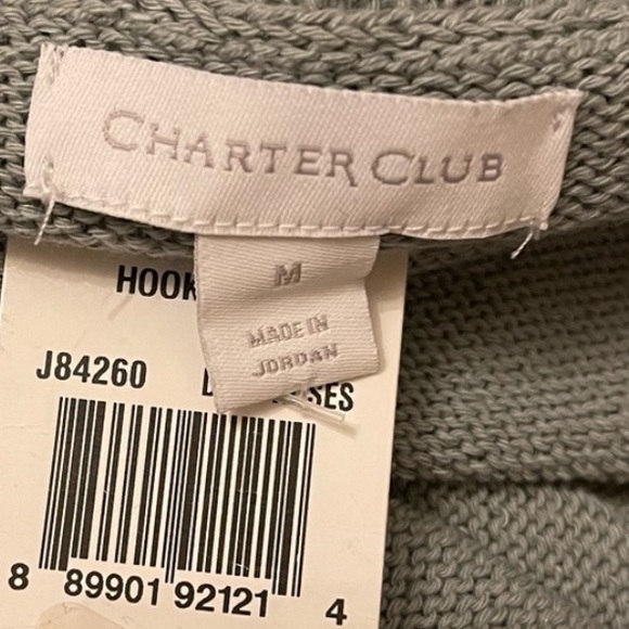NEW Charter Club Women's Green Open Front Curved Hem Completer Cardigan Sweater - Picture 4 of 5